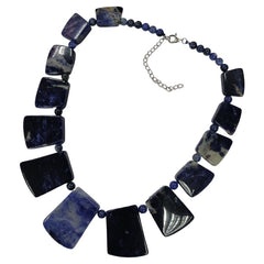 Pearlz Gallery Ladies 925 Sterling Silver Sodalite Necklace - Necklaces & Pendants - British D'sire