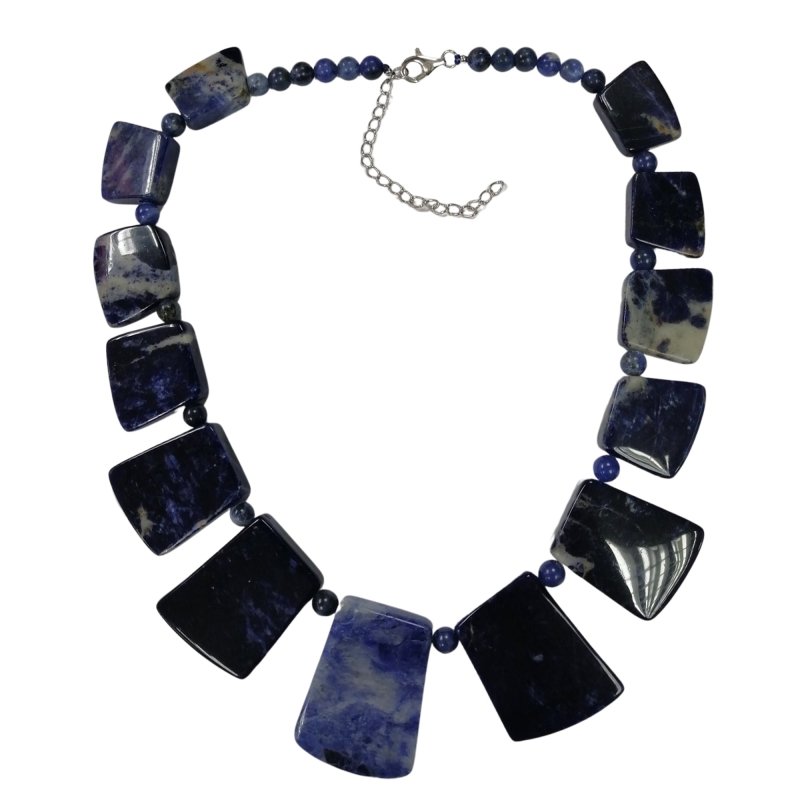 Pearlz Gallery Ladies 925 Sterling Silver Sodalite Necklace - Necklaces & Pendants - British D'sire