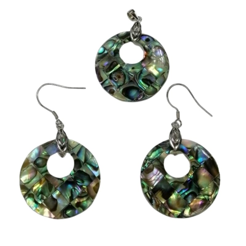 Pearlz Gallery Ladies Abalone Earring & Pendant Set - Earrings - British D'sire