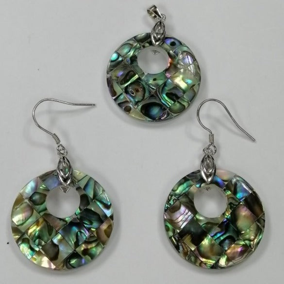 Pearlz Gallery Ladies Abalone Earring & Pendant Set - Earrings - British D'sire