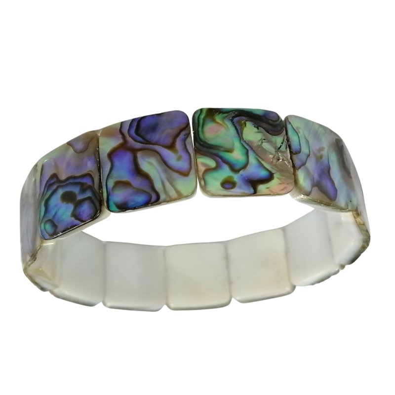 Ladies Natural Abalone Shell Stretch Bracelet – Elegant Natural Stone Jewelry for Women Secondary image
