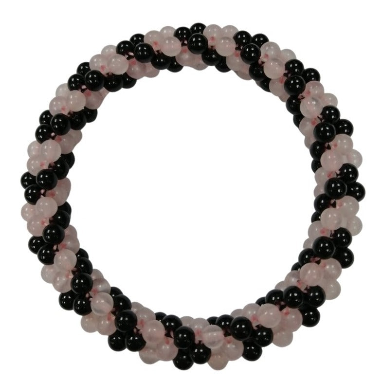 Pearlz Gallery Ladies Black Agate Knitted Bracelet - Bracelets & Bangles - British D'sire