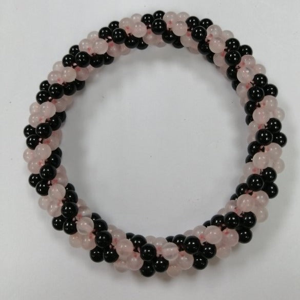 Pearlz Gallery Ladies Black Agate Knitted Bracelet - Bracelets & Bangles - British D'sire
