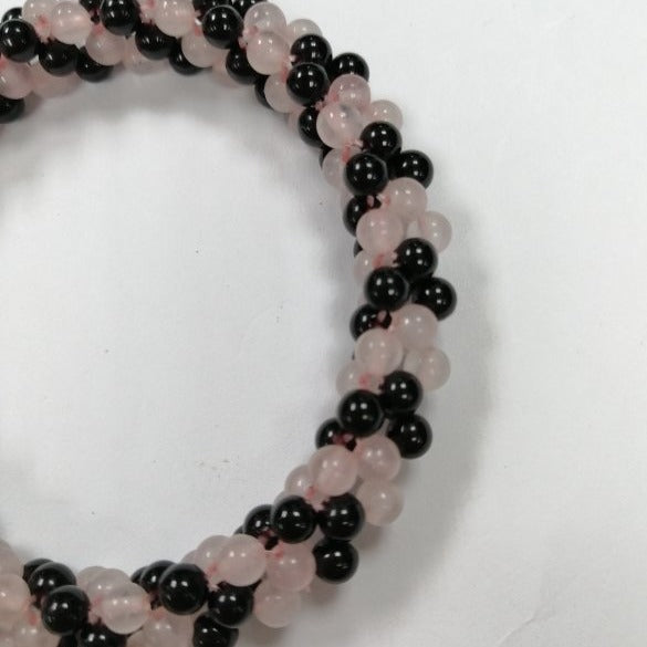 Pearlz Gallery Ladies Black Agate Knitted Bracelet - Bracelets & Bangles - British D'sire