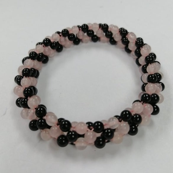 Pearlz Gallery Ladies Black Agate Knitted Bracelet - Bracelets & Bangles - British D'sire