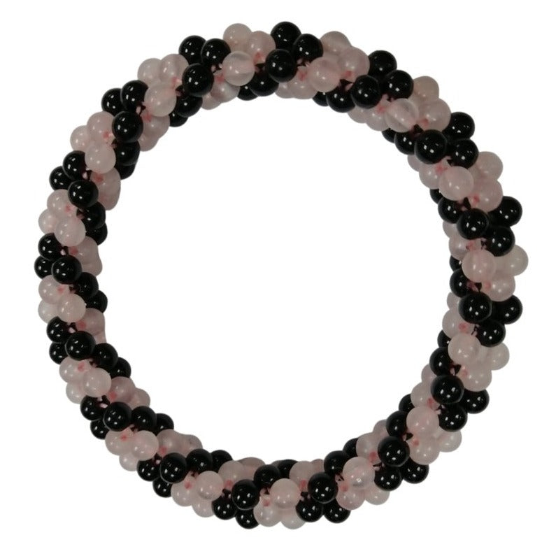 Pearlz Gallery Ladies Black Agate Knitted Bracelet - Bracelets & Bangles - British D'sire