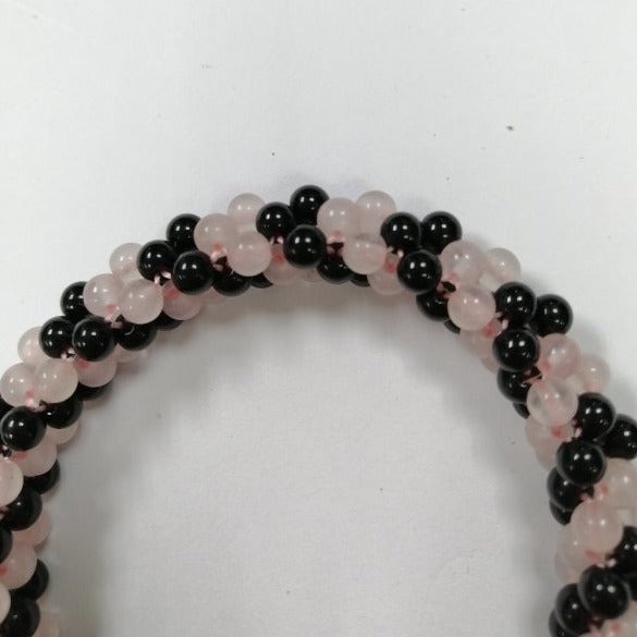 Pearlz Gallery Ladies Black Agate Knitted Bracelet - Bracelets & Bangles - British D'sire
