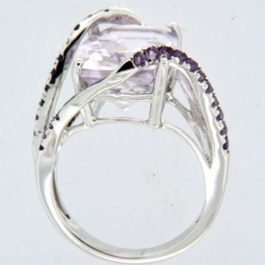 Pearlz Gallery Ladies Natural Gemstone Sterling Silver Cushion Cut Round Ring - Fine Rings - British D'sire