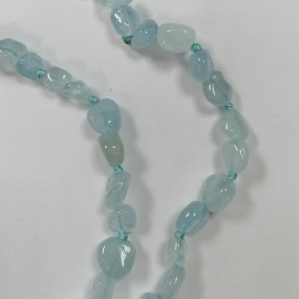 Pearlz Gallery Ladies Oval Aquamarine Knotted Necklace - Necklaces & Pendants - British D'sire