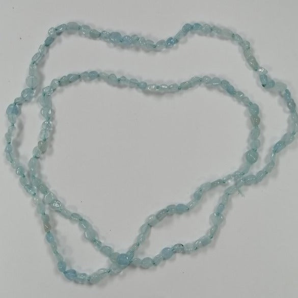 Pearlz Gallery Ladies Oval Aquamarine Knotted Necklace - Necklaces & Pendants - British D'sire