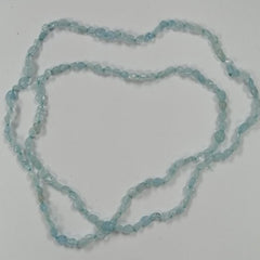 Pearlz Gallery Ladies Oval Aquamarine Knotted Necklace - Necklaces & Pendants - British D'sire