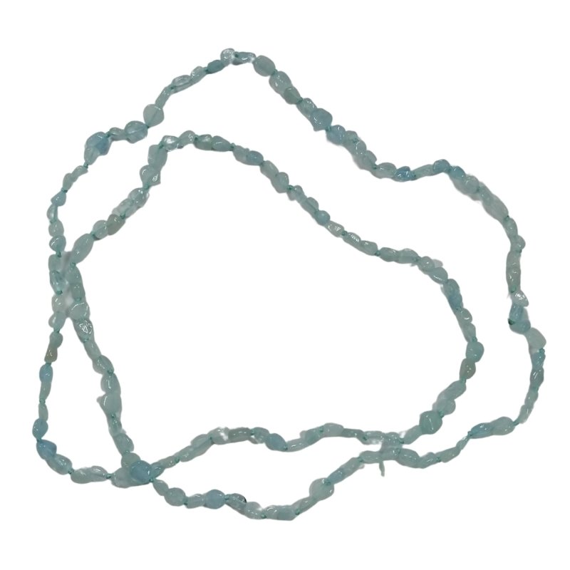 Pearlz Gallery Ladies Oval Aquamarine Knotted Necklace - Necklaces & Pendants - British D'sire