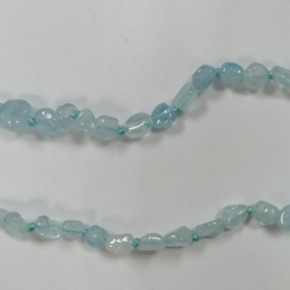 Pearlz Gallery Ladies Oval Aquamarine Knotted Necklace - Necklaces & Pendants - British D'sire