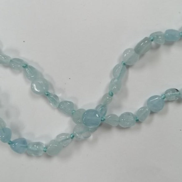 Pearlz Gallery Ladies Oval Aquamarine Knotted Necklace - Necklaces & Pendants - British D'sire