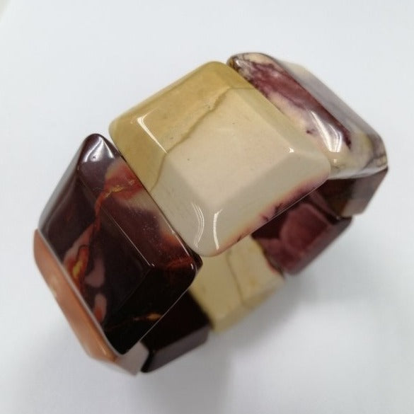 Pearlz Gallery Ladies Rectangle Mookite Stretch Bracelet - Bracelets & Bangles - British D'sire