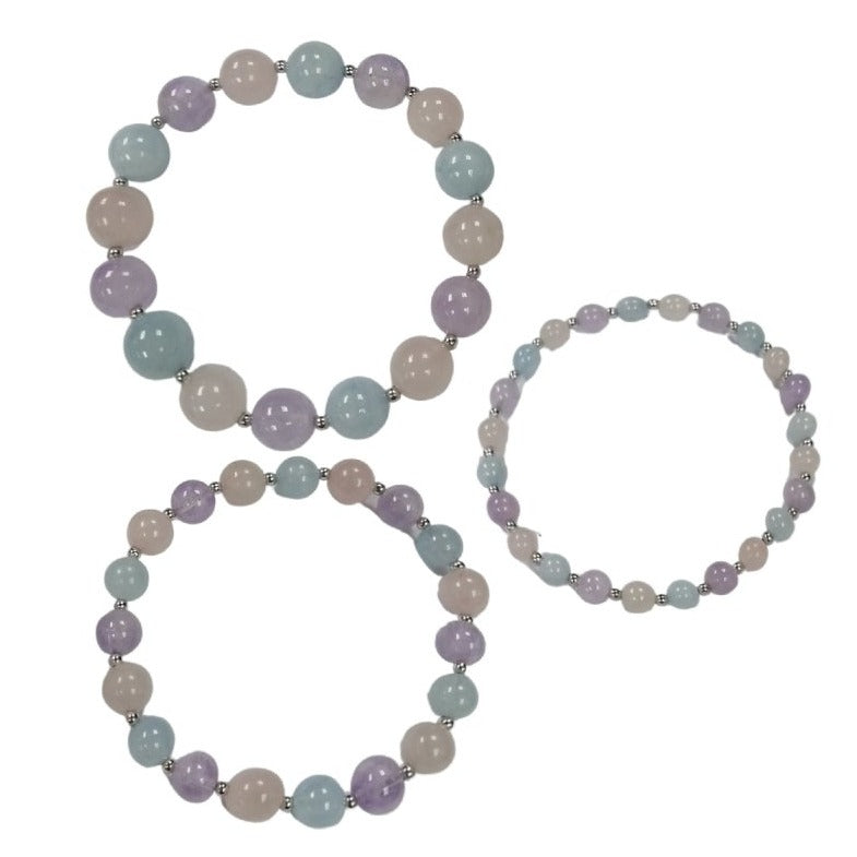 Pearlz Gallery ladies Round Bead Stretch Bracelet (Multi Colored) - Bracelets & Bangles - British D'sire