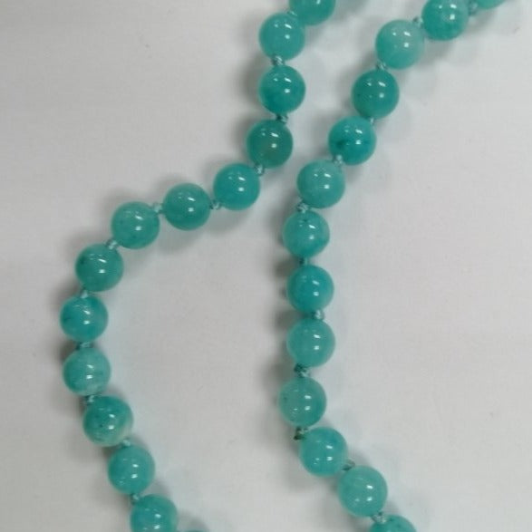 Pearlz Gallery Ladies Russian Amazonite 6mm Knotted Necklace - Necklaces & Pendants - British D'sire