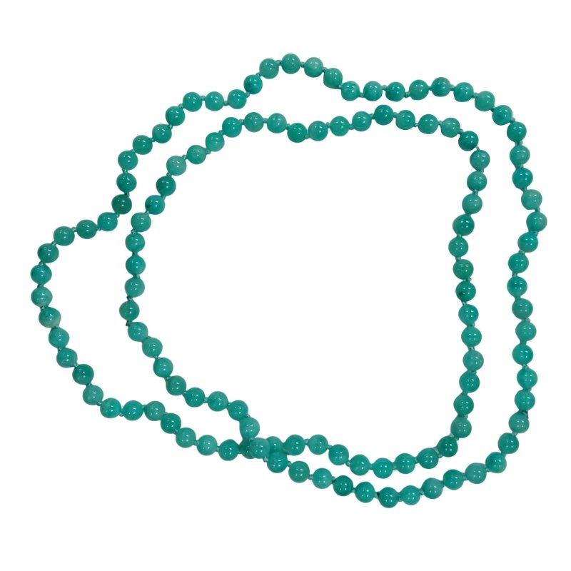 Pearlz Gallery Ladies Russian Amazonite Round Knotted Necklace - Necklaces & Pendants - British D'sire