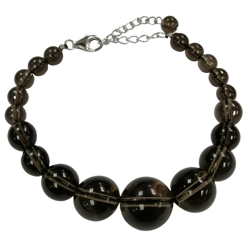 Pearlz Gallery Ladies Smoky Quartz Round Bracelet (Brown) - Bracelets & Bangles - British D'sire