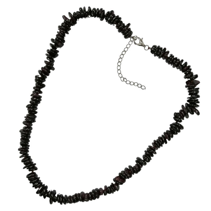 Pearlz Gallery Garnet Chip Beaded Necklace for Women – 20" + 3" Knotted Rondelle Natural Red Gemstone Jewelry in 925 Sterling Silver, Elegant & Stylish Look Secondary image