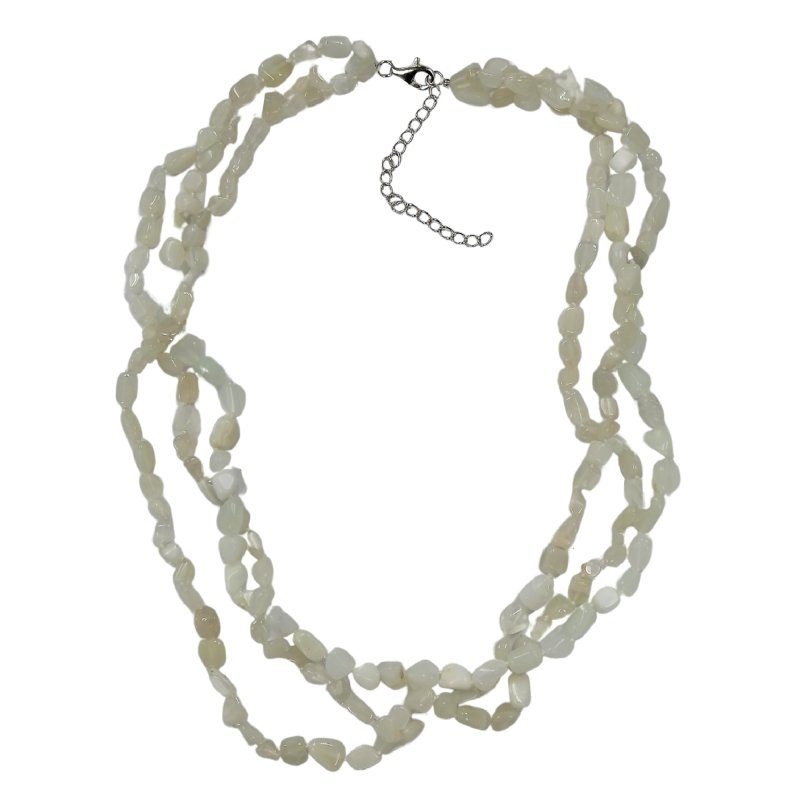 Pearlz Gallery Ladies White Moonstone Knotted Necklace - Necklaces & Pendants - British D'sire