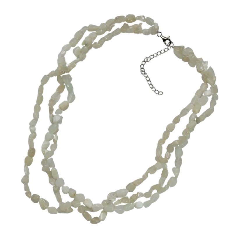 Pearlz Gallery Ladies White Moonstone Knotted Necklace - Necklaces & Pendants - British D'sire