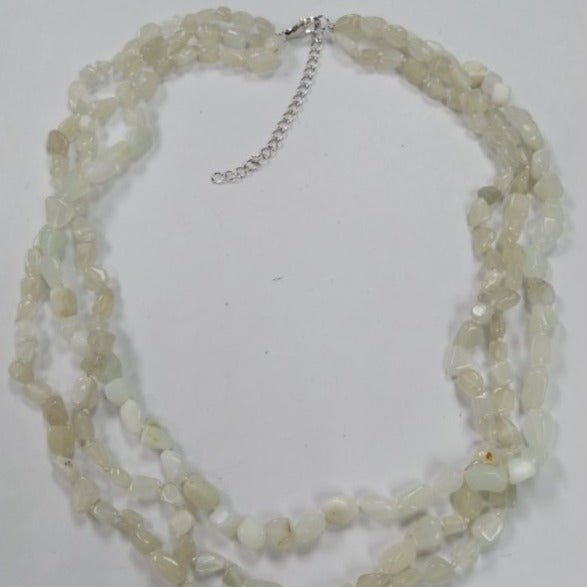 Pearlz Gallery Ladies White Moonstone Knotted Necklace - Necklaces & Pendants - British D'sire