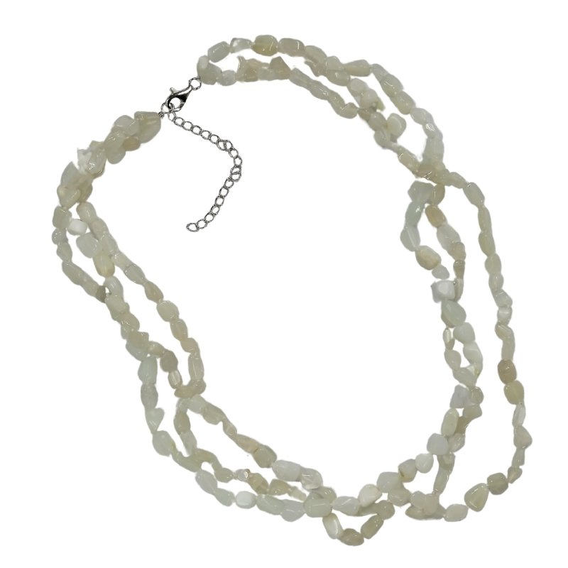 Pearlz Gallery Ladies White Moonstone Knotted Necklace - Necklaces & Pendants - British D'sire