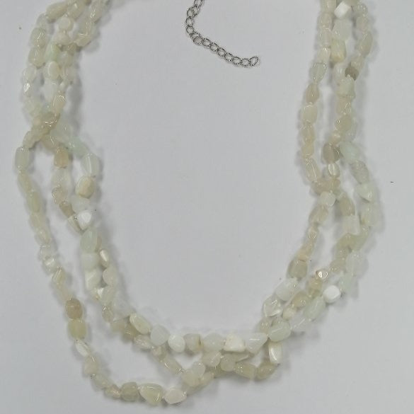 Pearlz Gallery Ladies White Moonstone Knotted Necklace - Necklaces & Pendants - British D'sire