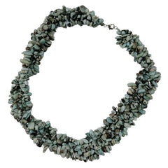 Pearlz Gallery Larimar Chips Knitted Sterling Silver Necklace - Necklaces & Pendants - British D'sire