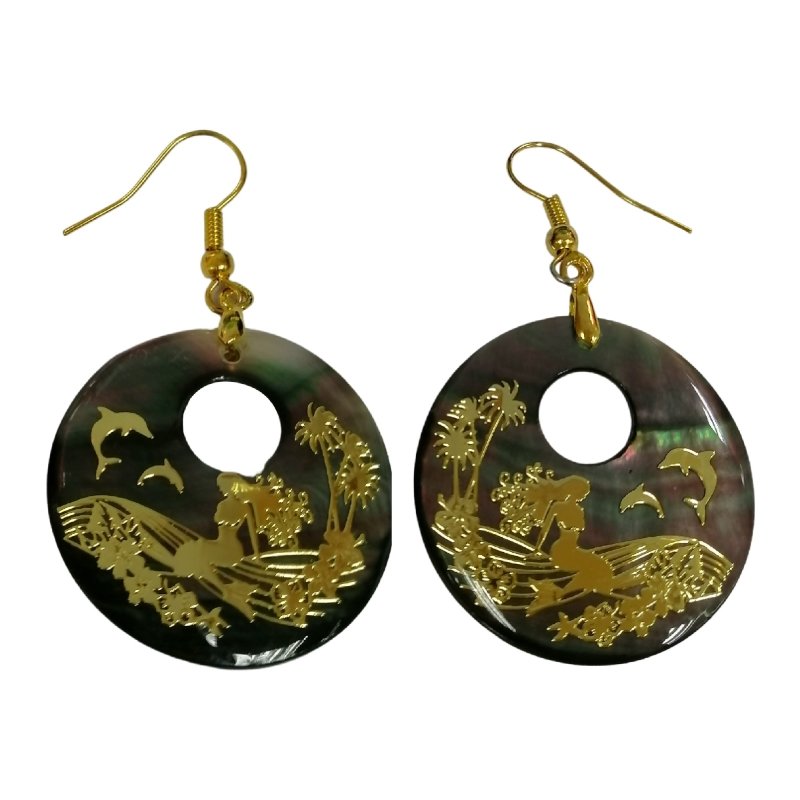 Pearlz Gallery Lazer Printed Sterling Silver Mermaid Earring - Earrings - British D'sire Main image