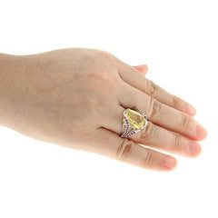 Pearlz Gallery Lemon Quartz and Amethyst Sterling Silver Fashion Ring - Rings - British D'sire