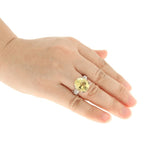 Pearlz Gallery Lemon Quartz and White Topaz Oval Sterling Silver Ring - Rings - British D'sire