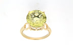Pearlz Gallery Lemon Quartz High polish Yellow Gold Plated Solitaire Sterling Silver Ring - Jewelry Rings - British D'sire