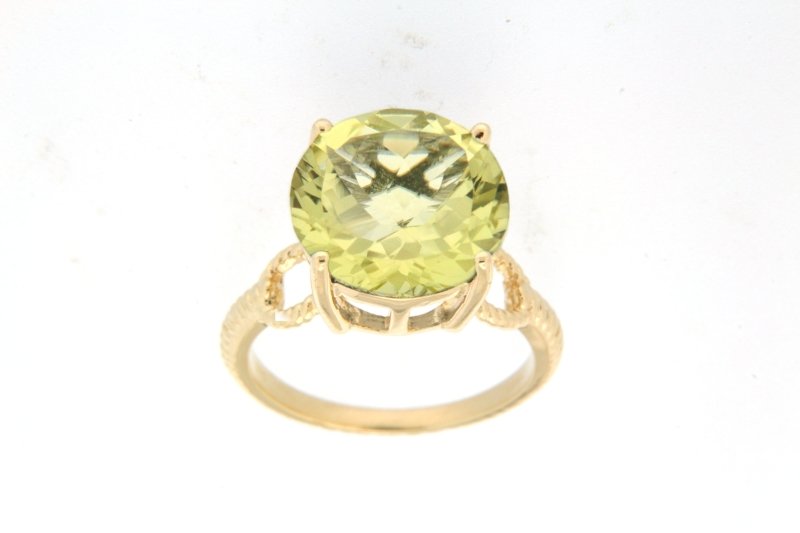 Pearlz Gallery Lemon Quartz High polish Yellow Gold Plated Solitaire Sterling Silver Ring - Jewelry Rings - British D'sire