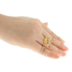 Pearlz Gallery Lemon Quartz High polish Yellow Gold Plated Solitaire Sterling Silver Ring - Jewelry Rings - British D'sire