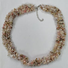 Pearlz Gallery Lobster Clasp 13mm Chisp Pink Opal Knitted Necklace - Necklaces & Pendants - British D'sire