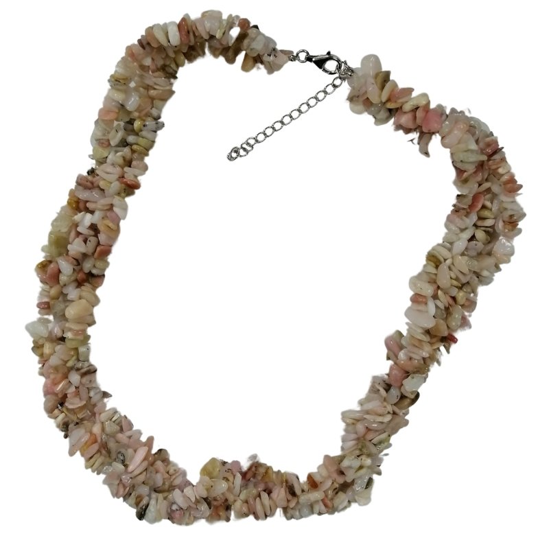 Pearlz Gallery Lobster Clasp Chisp Pink Opal Knitted Necklace - Necklaces & Pendants - British D'sire
