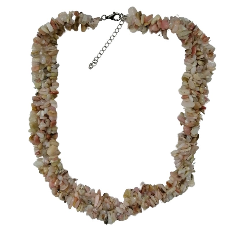 Pearlz Gallery Lobster Clasp Chisp Pink Opal Knitted Necklace - Necklaces & Pendants - British D'sire Main image