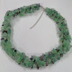 Pearlz Gallery Lobster Clasp Round Bead Knitted Multi Fluorite Necklace - Necklaces & Pendants - British D'sire