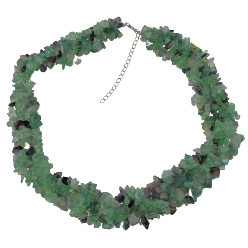 Pearlz Gallery Lobster Clasp Round Bead Knitted Multi Fluorite Necklace - Necklaces & Pendants - British D'sire Main image