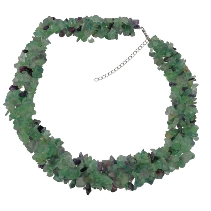 Pearlz Gallery Multi Fluorite Gemstone Chips Necklace - 19" + Ext - 925 Sterling Silver - Stylish, Versatile Gift for Women Secondary image