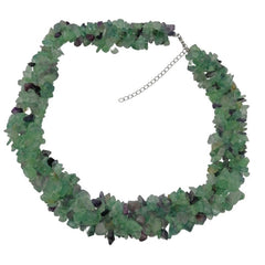 Pearlz Gallery Lobster Clasp Round Bead Knitted Multi Fluorite Necklace - Necklaces & Pendants - British D'sire