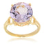Pearlz Gallery Natural Gemstones Gold Plated Prong Set Round Cut Solitaire Sterling Ring - Fine Rings - British D'sire