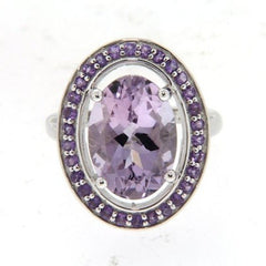 Pearlz Gallery Original Natural Gemstone Prong Set Oval Cut High Polish Halo Ring - Fine Rings - British D'sire