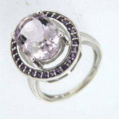 Pearlz Gallery Oval-Cut Rose De France and Amethyst High Polish Ring - Rings - British D'sire