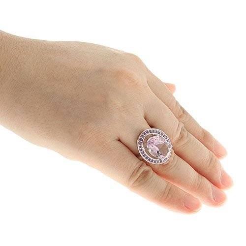 Pearlz Gallery Oval-Cut Rose De France and Amethyst High Polish Ring - Rings - British D'sire