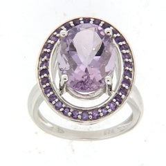 Pearlz Gallery Oval-Cut Rose De France and Amethyst High Polish Ring - Rings - British D'sire