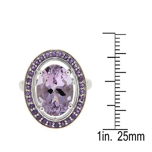 Pearlz Gallery Oval-Cut Rose De France and Amethyst High Polish Ring - Rings - British D'sire