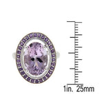 Pearlz Gallery Oval-Cut Rose De France and Amethyst High Polish Ring - Rings - British D'sire